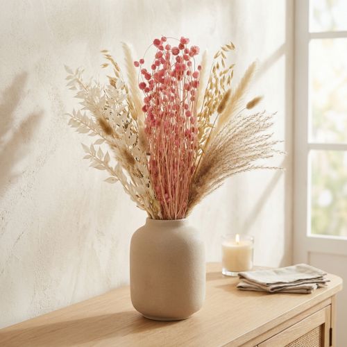 Fleurs séchées de chardon-fraise, rose antique, 50 cm, 100 g, fleurs artificielles décoratives | Floristik24.be