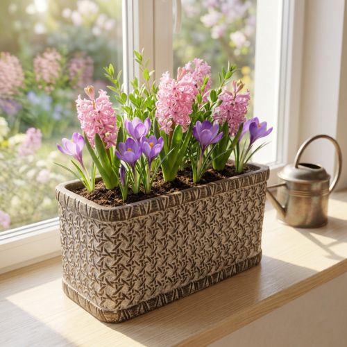 Jardinière Jardinière Bol en Céramique Marron, Blanc 23×11×11cm | Floristik24.be