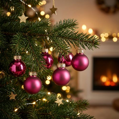 Mini boules en verre boules de sapin de Noël rose Ø2,5cm 22 pcs | Floristik24.be