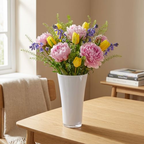 Vase “Fizzy” Ø13,5cm H20,5cm blanc 1 pce | Floristik24.be