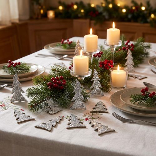 Sapin de Noël scintillant à disperser 4 cm 48 pcs | Floristik24.be