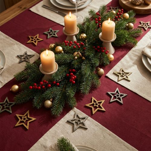 Décoration à disperser étoile de Noël bois 4 couleurs Ø4cm 72 pcs | Floristik24.be