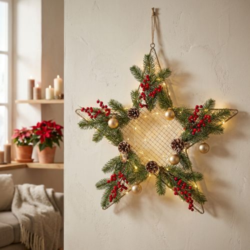 Etoile Metal Déco Maille Etoile Metal Deco Doré Ø57cm | Floristik24.be