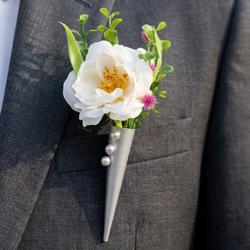 Épingle de mariage avec aimant, argent mat 7cm | Floristik24.be