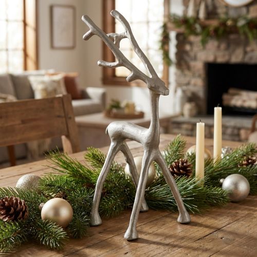 Décoration de renne figurine de cerf métal gris argile optique H27,5cm | Floristik24.be