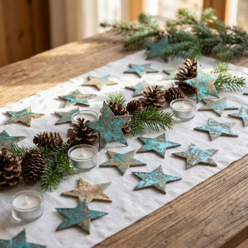 Article Coco étoile bleue 5cm 50pcs décoration de table étoiles dispersées