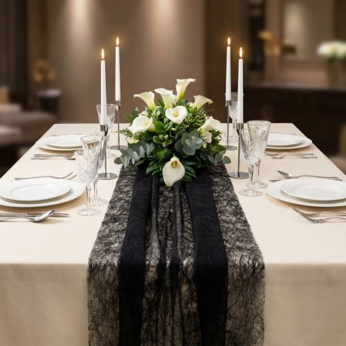 Article Dekovlies chemin de table polaire chemin de table noir 23cm 25m