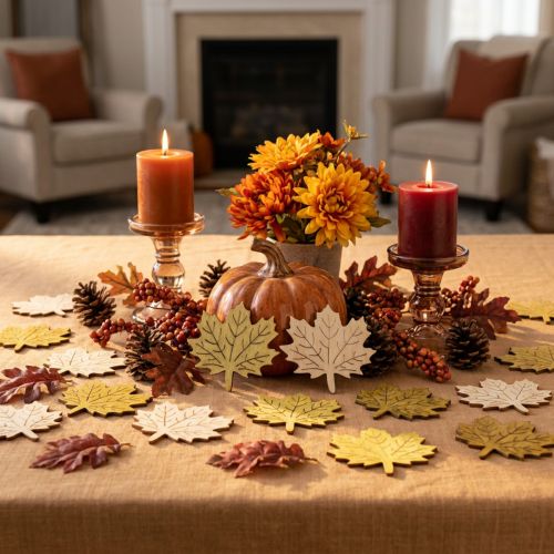 Feuilles d'érable pour disperser les couleurs d'automne assorties 4cm 72 pcs | Floristik24.be