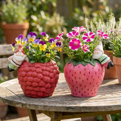 Pot en céramique bord cintre nain Ø14,5cm 2pcs | Floristik24.be