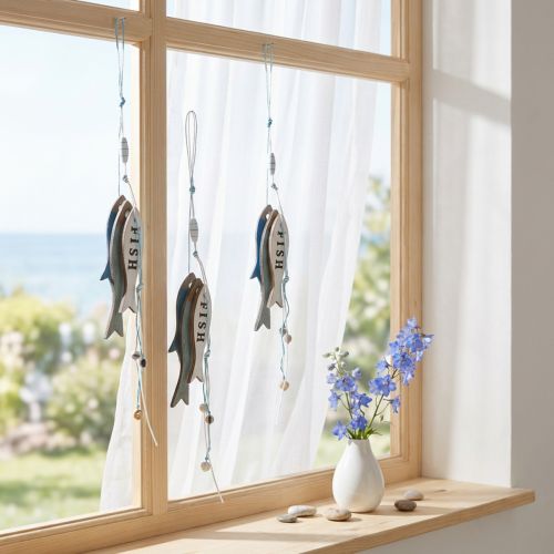 Cintre en bois poisson bleu 36cm 4 pcs | Floristik24.be