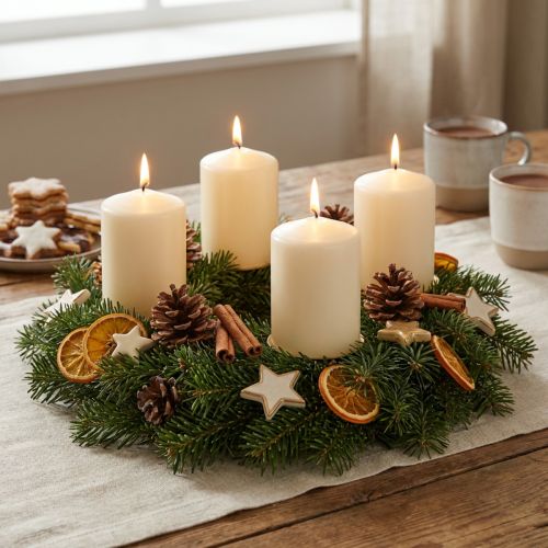 Bougie pilier 130/100 crème 4 pcs | Floristik24.be