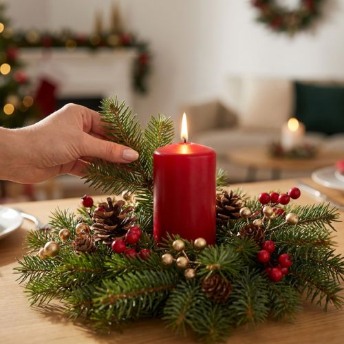 Bougie pilier 120/60 vieux rouge 16 pcs | Floristik24.be