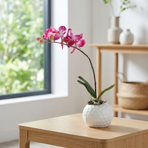 Orchidées artificielles en pot Phalaenopsis fleurs artificielles orchidées rose 34cm | Floristik24.be