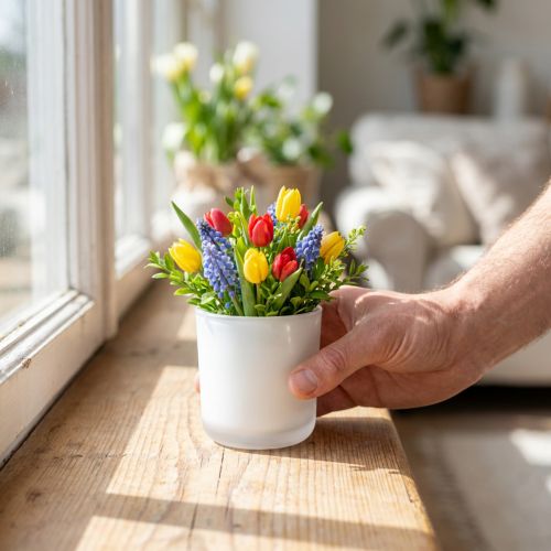 Pot en verre Ø7,8cm H8cm blanc | Floristik24.be