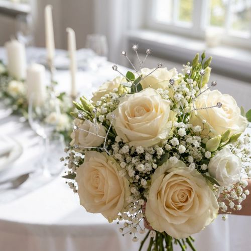 Fil de diamant clair brillant 10cm 12 pièces | Floristik24.be