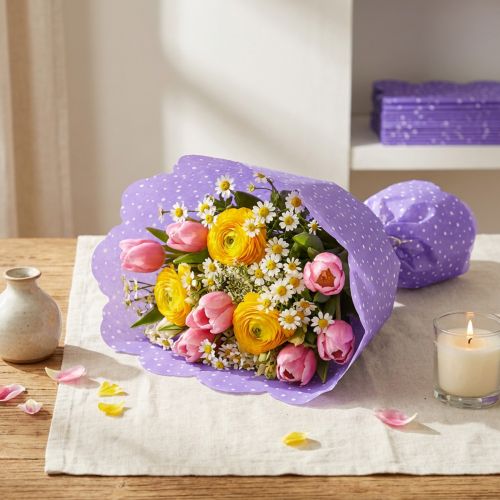 Article Manchettes rosaces Ø 38 cm mauve 50 p.