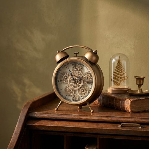 Article Horloge Steampunk avec réveil à chiffres romains 23x8x29,5cm
