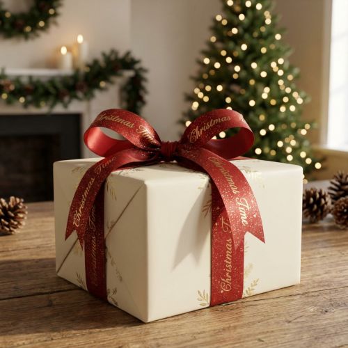 Ruban de Noël Ruban de Noël Rouge Or 15mm 20m | Floristik24.be