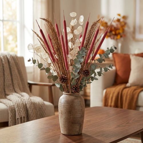 Epis de roseau naturels Rouge bruyère Tailles diverses 100pcs | Floristik24.be