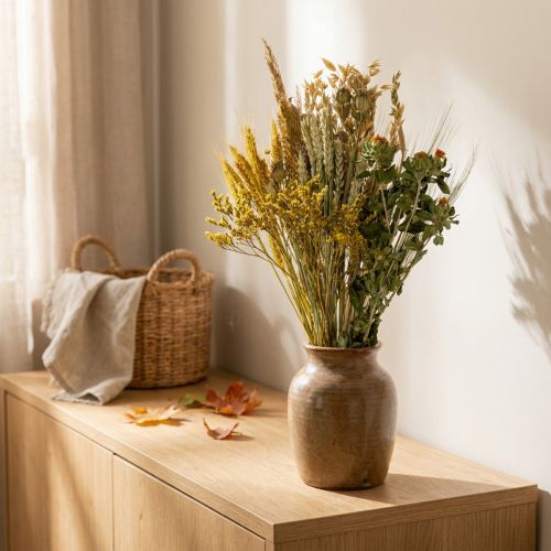 Kit de fleurs séchées jaunes pour la création de bouquets et de couronnes décoratives (60 cm) – Produit naturel | Floristik24.be