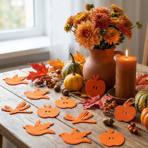 Déco à parsemer en feutrine orange 24 p. | Floristik24.be