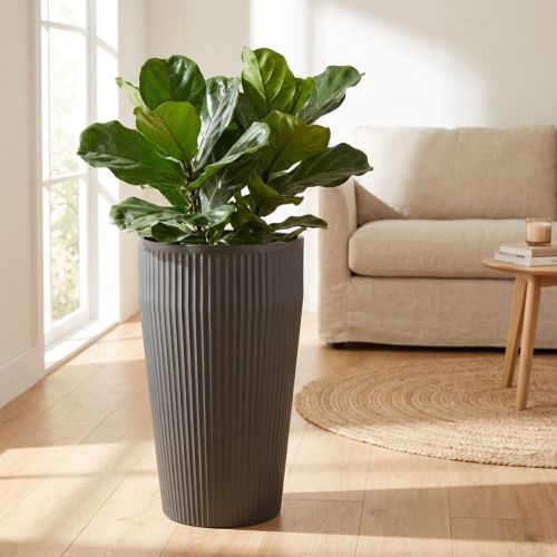 Vase de sol en plastique anthracite Ø28cm H46,5cm | Floristik24.be