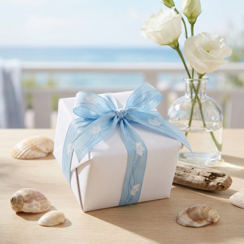 Ruban cadeau bateau bleu ruban décoratif maritime 25mm 20m | Floristik24.be