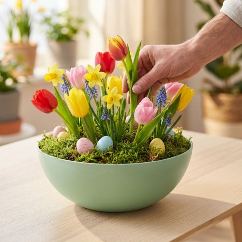 Bol déco plastique vert pastel déco de table printemps Ø20cm | Floristik24.be