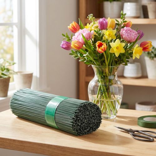 Fil enfichable peint en vert 0,9/350mm 2,5kg | Floristik24.be