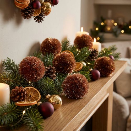 Pompons à paillettes marron Pompons 2,5 cm 2 sachets – 24pcs | Floristik24.be