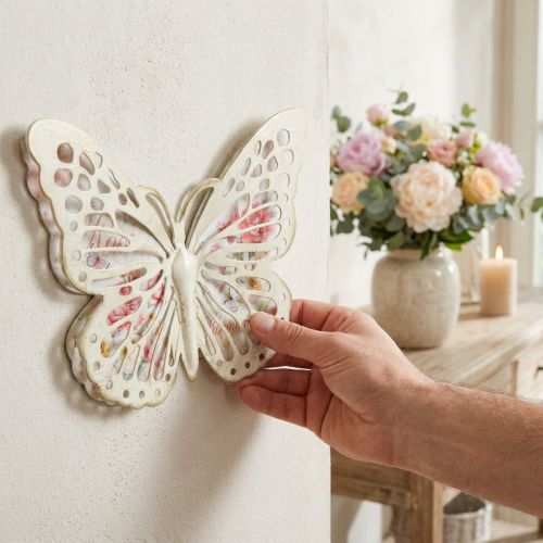 Décoration murale métal déco papillon style campagne L29,5cm | Floristik24.be