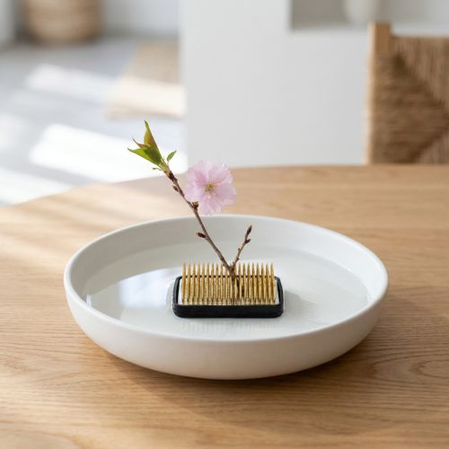 Article Kenzan Pique-fleurs rectangulaire Laiton, Argenté 50×35mm