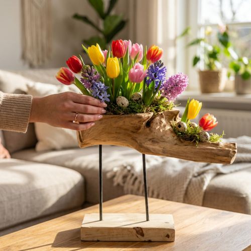 Bol à racines sur le support nature H38cm | Floristik24.be