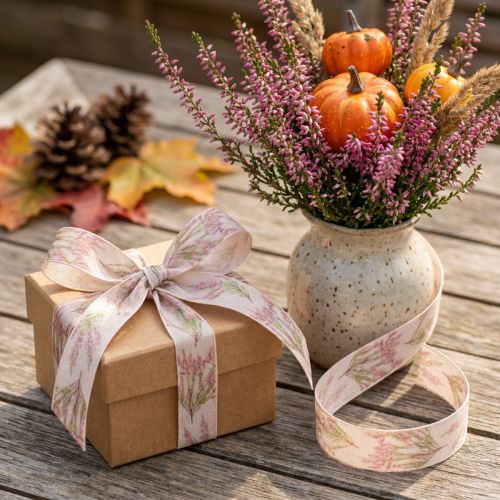 Ruban cadeau ruban automne tissu chiné ruban 25mm 20m | Floristik24.be