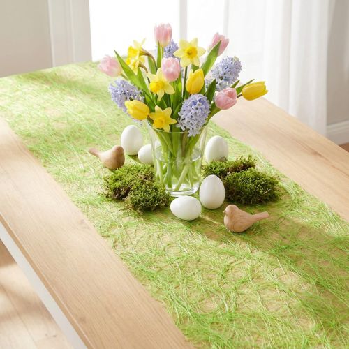 Article Déco polaire Sizoweb chemin de table vert pomme 30cm 5m