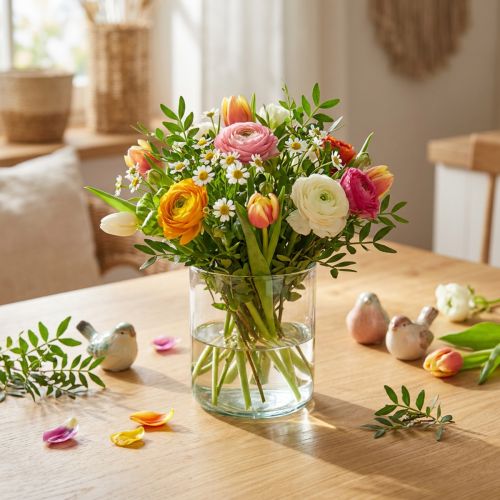 Vase en verre, vase à fleurs,
