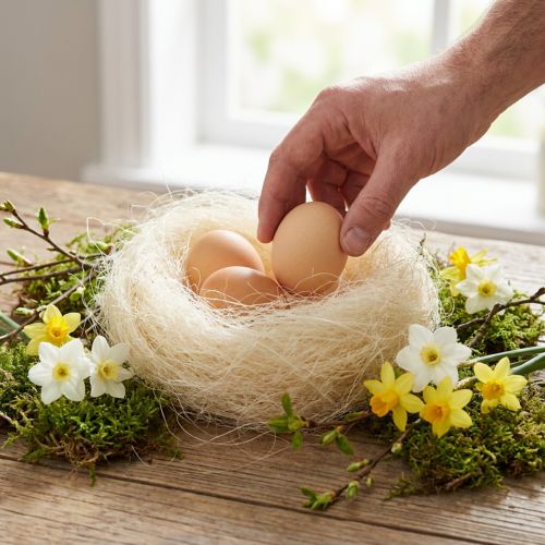 Sisal en fibre naturelle pour l'artisanat Sisal blanc crème 500g | Floristik24.be