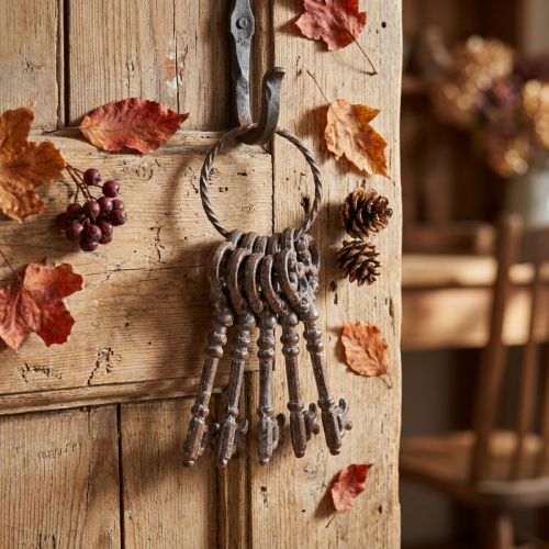 Porte-clés décoratif vintage en métal rouille H20,5 cm | Floristik24.be