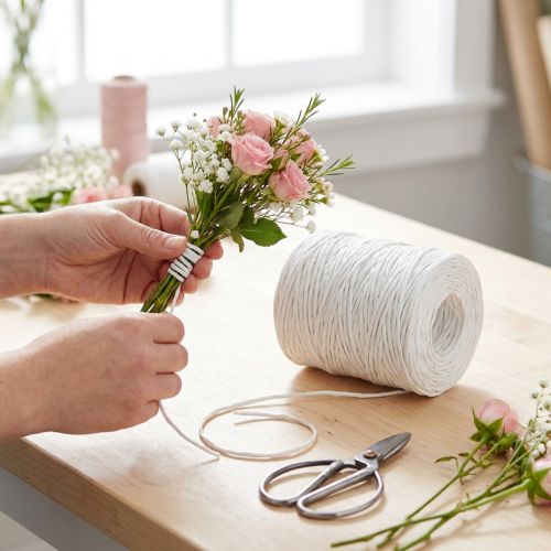Fil de papier fil d'emballage de papier blanc fil 0.4mm 205m | Floristik24.be