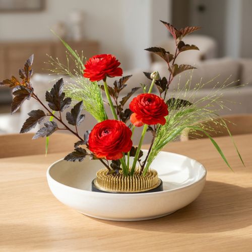 Hérisson rond en laiton en forme de fleur pour les compositions florales et l'ikebana | Floristik24.be