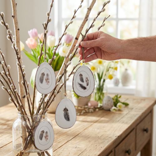 Oeufs de Pâques à suspendre Oeufs décoratifs à suspendre décoration métal 5×7cm 8 pcs | Floristik24.be