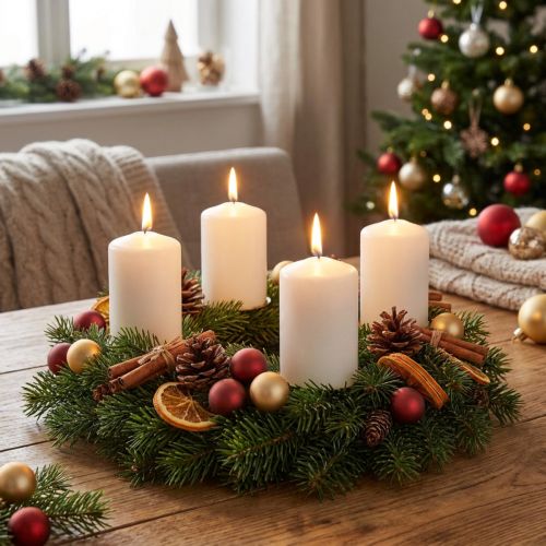 Bougies piliers bougies de l'Avent blanches petites bougies 70/50mm 24 pcs | Floristik24.be