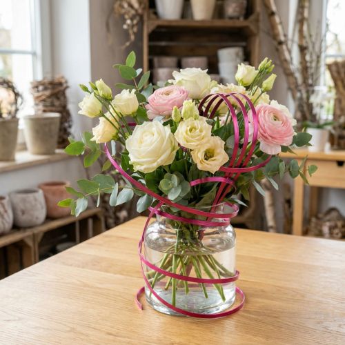 Fil plat en aluminium rose, 5 mm, 10 m, fil pour loisirs créatifs, décoration | Floristik24.be