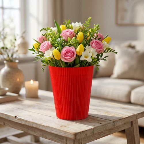 Poignets plissés rouge 14,5cm 100 pièces | Floristik24.be