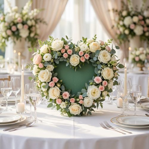 Coeur en mousse humide double 38cm ouvert | Floristik24.be