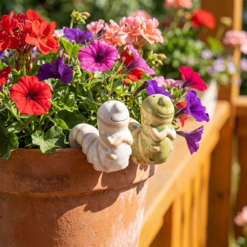 Décoration de ver drôle chenille en céramique décoration suspendue pot 9x6cm 2pcs | Floristik24.be
