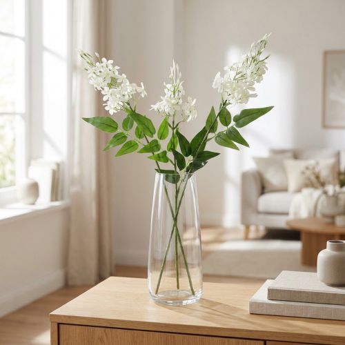 Branche fleurie Phlox fleurs artificielles blanc 78cm 3pcs | Floristik24.be