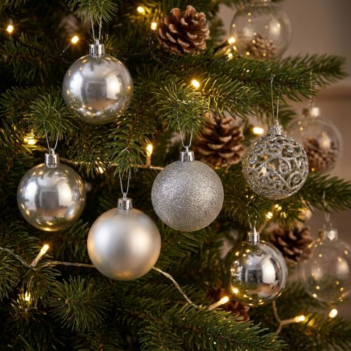 Boule de Noël argent Ø6cm 16 pcs | Floristik24.be