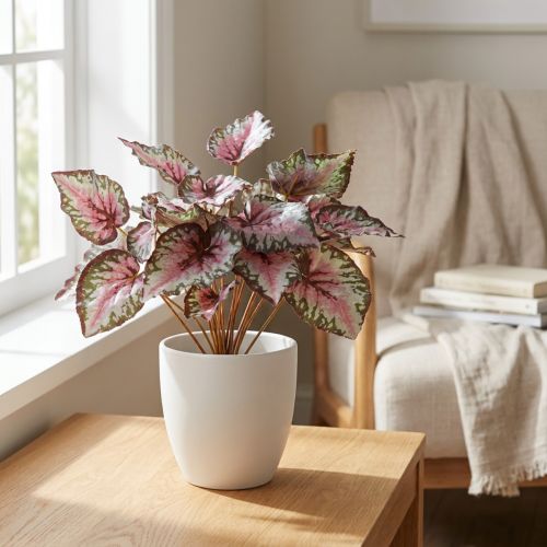 Bouquet de bégonia artificiel vert, violet 34 cm | Floristik24.be