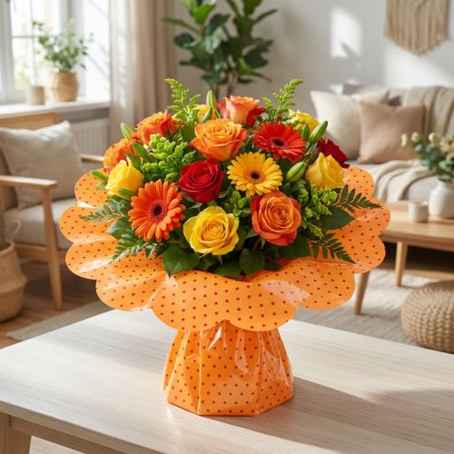 Manchette fleur à pois Rondella Dots Ø54cm 100 pcs | Floristik24.be